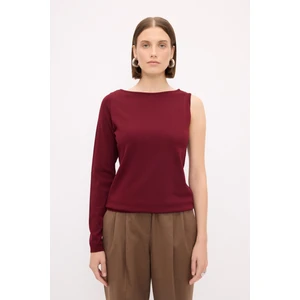 Kayık Yaka Triko Kazak Bordo 139M2114000