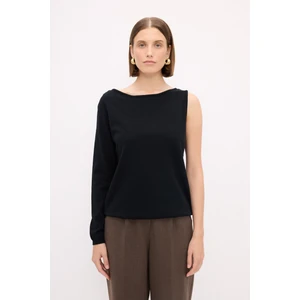 Kayık Yaka Triko Kazak Siyah 139M2114000