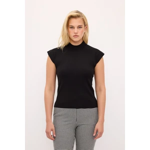 Boğazlı Kısa Kol Triko Kazak Siyah 139L9091000