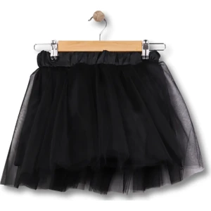 Modan Güzel Kız Çocuk 23 Nisan Tüllü Tütü Etek Siyah