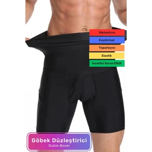 Özel Üretim Şekillendirici Basen Göbek Toparlayıcı Bel Erkek Siyah Boxer Korse