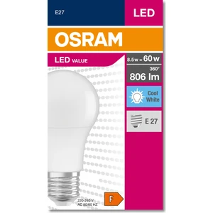 Beyaz LED 8.5W 6500K 806LM E27 Duy Ampul