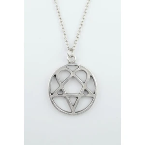 Heartagram Gümüş Kaplama Düz Zincir Kolye