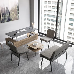 Irony Ofis Koltuk Takımı Antrasit Metal Ayaklı Kumaş Kaplama Konforlu Tasarım