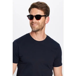 Erkek Slim Fit Dar Kesim Bisiklet Yaka  Organik Pamuk Yumuşak Dokulu Kısa Kol Lacivert Tişört