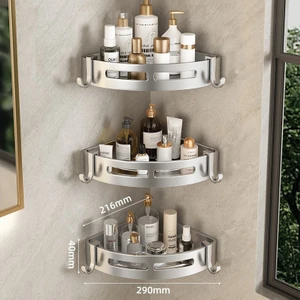 Comfy Haven 3 Katlı Alüminyum Alaşımlı Köşe Rafı Banyo Duş Tuvalet Depolama (Yurt Dışından)