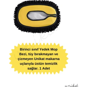 Yeni Tasarım Teleskopik Saplı Araç Yıkama Süpürgesi Fırçasının Yedek Mop Başlığı Bezi - 1 Adet
