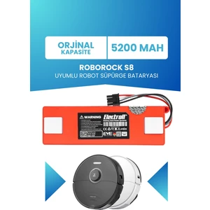 Roborock S8 Uyumlu Batarya (Orjinal Kapasite) 5200MAH Pil Robot Süpürge Batarya Değişimi