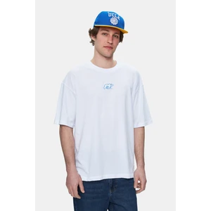 Sınclaır Beyaz Nakışlı Bisiklet Yaka Baskılı Standard Fit Erkek Tshirt