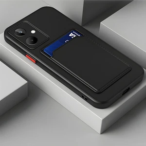 Samsung Galaxy A06 Uyumlu Kılıf Kamera Korumalı Kartlıklı Cüzdanlı Kırmızı Tuşlu Siyah Silikon Kapak