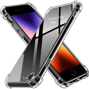 Apple iPhone 7/8/se 20 22 Kılıf Antishock Darbe Emici Kamera Korumalı Esnek Şeffaf Silikon Kapak