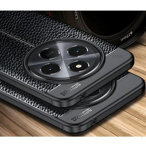 Xiaomi Redmi 14C Uyumlu Kılıf Kamera Çıkıntılı Deri Görünümlü Dikiş Desenli Koruyucu Kapak