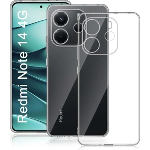 Xiaomi Redmi Note 14 4g Kılıf Kamera Korumalı Şeffaf Ultra Ince Esnek Renksiz Silikon Kapak