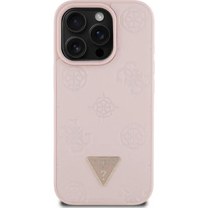 iPhone 15 Pro Max Kılıf Guess Lisanslı Magsafe Özellikli Üçgen Logolu Pu Deri Peony Kapak Pembe