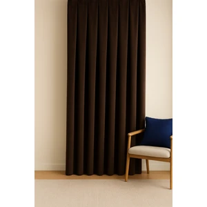 Barcelona Kadife Dokulu Fon Perde Kahverengi (Pilesiz)