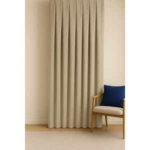 Barcelona Kadife Dokulu Fon Perde Bej (Pilesiz)