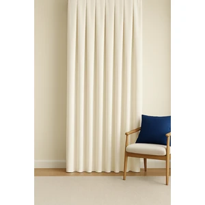 Barcelona Kadife Dokulu Fon Perde Krem (Pilesiz)