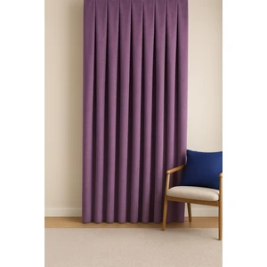 Barcelona Kadife Dokulu Fon Perde Lila (Pilesiz)