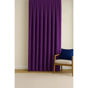 Barcelona Kadife Dokulu Fon Perde Mor (Pilesiz)