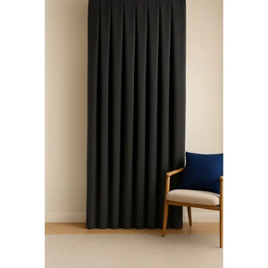 Barcelona Kadife Dokulu Fon Perde Antrasit (Pilesiz)