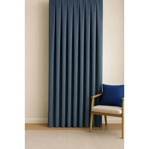 Barcelona Kadife Dokulu Fon Perde Indigo (Pilesiz)