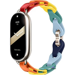 Xiaomi Mi Band 8 Mi Band 9 Uyumlu Örgü Silikon Kordon Bileklik Metal Pimli