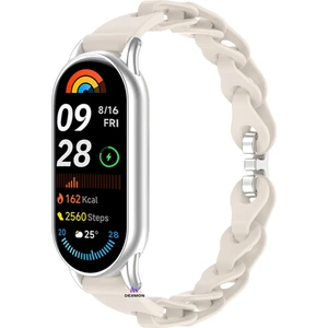 Xiaomi Mi Band 8 Mi Band 9 Uyumlu Örgü Silikon Kordon Bileklik Metal Pimli
