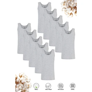 Özkan Underwear Özkan 0801 10'lu Paket Erkek Çocuk Ribana %100 Pamuklu Esnek Rahat Kalın Askılı Atlet