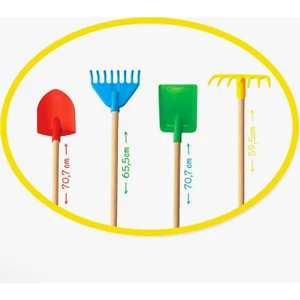 - Bahçe Oyuncakları Park -Kum Oyun Kürek Tırmık 4 Lü Set