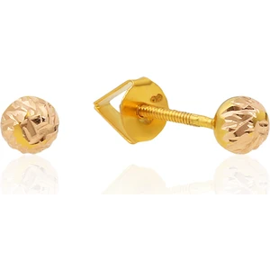 Altın Kesesi 8 Ayar Altın Kalemli Top Küpe 4 mm