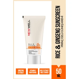 New Well Rice & Ginseng Sunscreen SPF 50+ Pirinç Özlü Güneş Kremi 50 ml