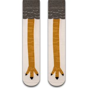 Beyaz Tavuk Ayağı Desenli Unisex Çorap