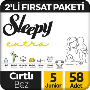 Extra Günlük Aktivite 2'li Fırsat Paketi Bebek Bezi 5 Numara Junior 58 Adet
