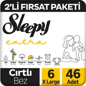 Extra Günlük Aktivite 2'li Fırsat Paketi Bebek Bezi 6 Numara Xlarge 46 Adet