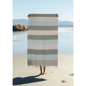 Pamuk American Desenli Püsküllü Peştemal Banyo Plaj Havlusu - 100 x 180  cm