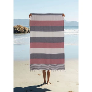 Pamuk American Desenli Püsküllü Peştemal Banyo Plaj Havlusu - 100 x 180  cm