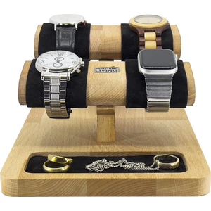 Saatlik Standı Takı Standı Saat Saklama Organizatör Massif Ahşap Deri