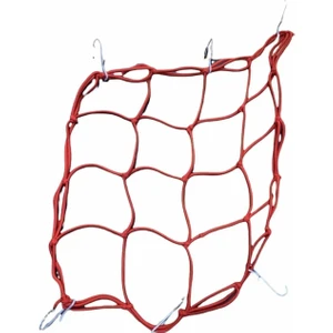 Motorsiklet Kask Filesi 6 Çelik Kancalı Kırmızı (30X30)