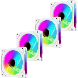 7C-120B 120*120*25MM Double Ring Aynalı Argb Beyaz 4 Lü Set Kasa Fanı Set