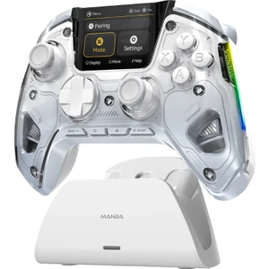 Manba One Kablosuz Gamepad Beyaz – 2” Ekran, Manyetik Stand, Pc/switch/android/ios Desteği