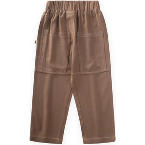 Kontrast Dikişli Keten Pantolon 2-7 Yaş Caramel