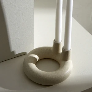 Karaca Home Vonda Ikili Şamdan Beyaz 10X10X5 cm