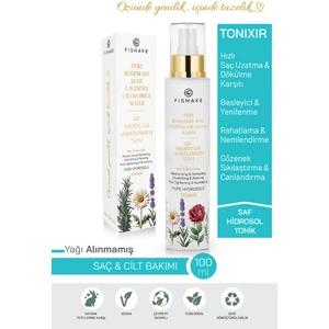 Tonixir Biberiye- Lavanta- Papatya Suyu- Gül Mayası %100 Saf ve Doğal Özel Formül Mix Hidrosol 100ML