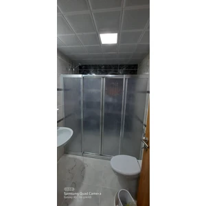 Giray Duşakabin 160 Cmil 180 cm Arası 2 Sabit 2 Sürgülü Ortadan Girişli Mika Duşakabin