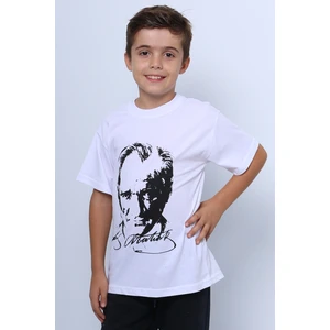 Çocuk Atatürk Ayyıldız Baskılı Tshirt Kısa Kollu A62