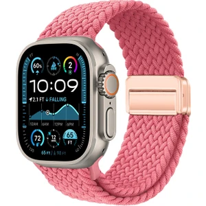 Apple Watch Ultra 2 49 mm Örgü Yumuşak Hasır Tasarımlı Comfy Strap Kordon