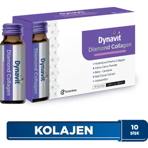 Diamond Collagen 10'lu Şişe - Hidrolize Peptit Tip-1 Balık Kolajeni, Kamu Kamu Tozu, Beta Karoten