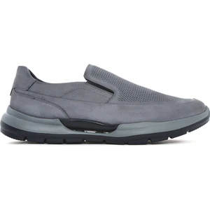 Erkek Gri Kalın Tabanlı Nubuk Deri Comfort Casual Ayakkabı 25SFD6412V3