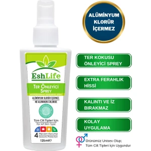 ESH Life El Ayak Koltuk Altı Terleme Kokusuna Karşı Koruma Antiperspirant Sprey 125 ml