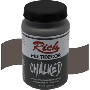 Retro Siyah Multi Decor Chalked N:4578 Her Yüzey Akrilik Boya Ipeksi Pastel Mat Görünüm 250CC